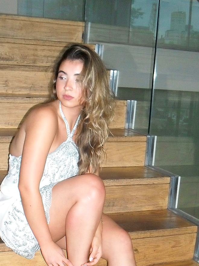 Vestido Tiara — Corto, celeste, con encaje